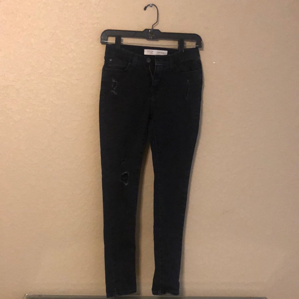 Girls distressed black jeans